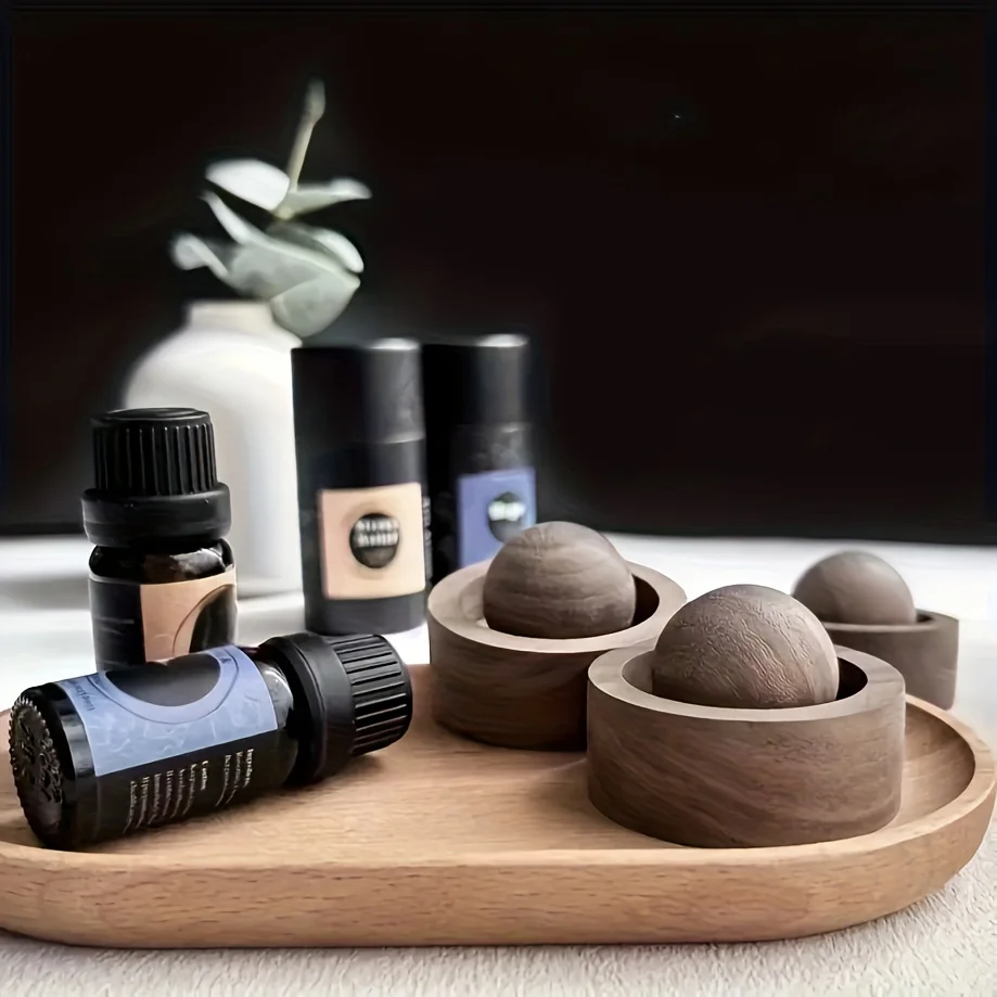 Elegant Wooden Aroma Diffuser, Rotating Design for Car Interior & Home Bedroom,Gift Idea - Air Quality with Fragrance