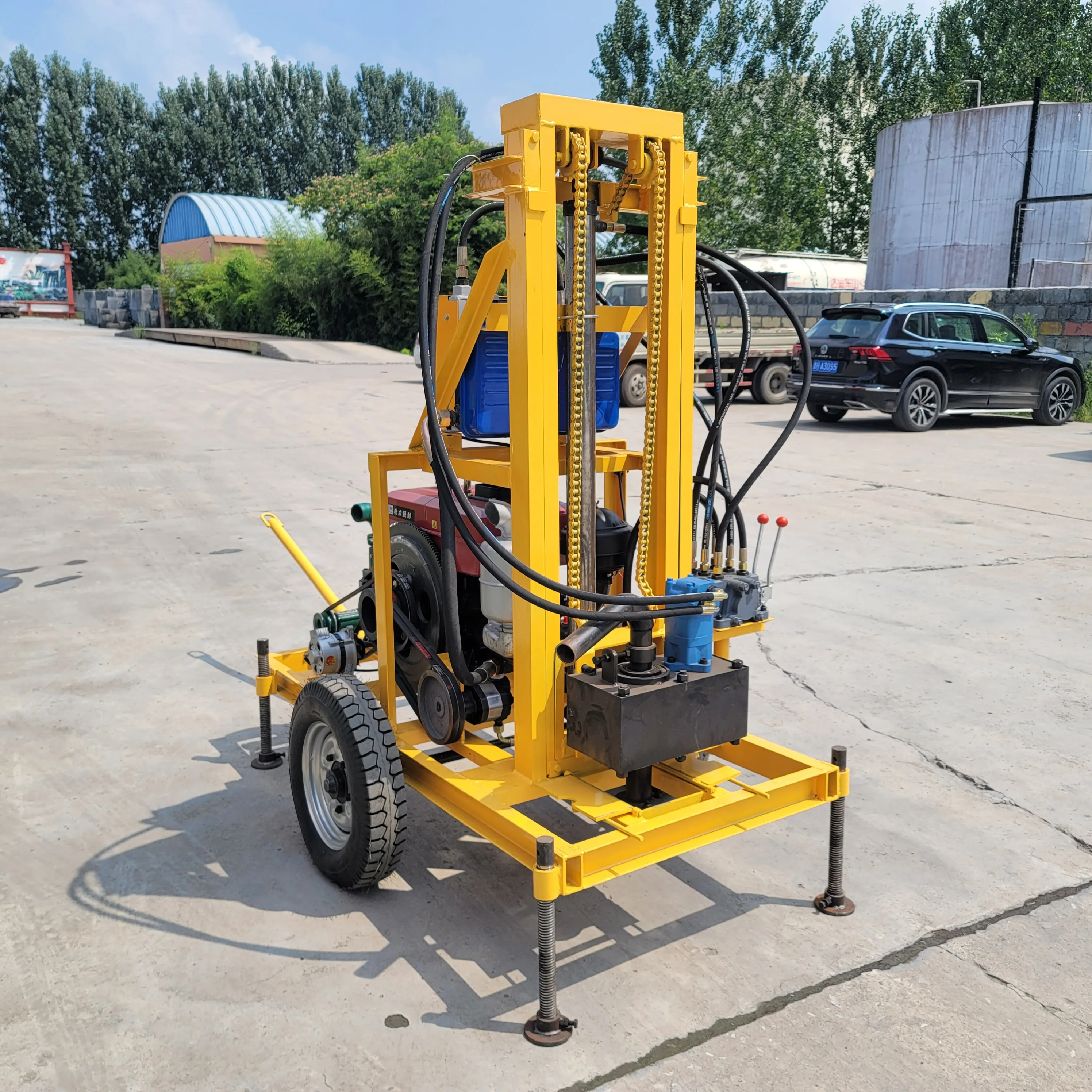 Fabbrica personalizzata Drirect vende motore diesel 22HP Potente 100m 150m 180m Macchina per impianto di perforazione di pozzi d'acqua