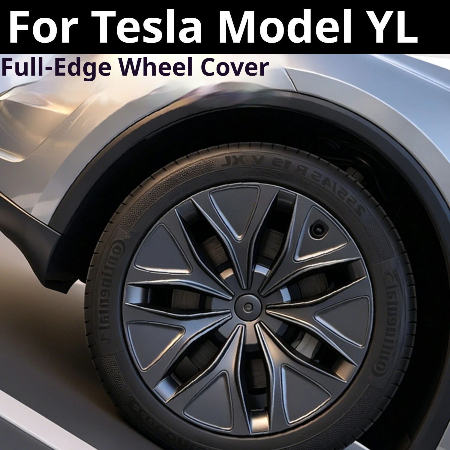 For New Tesla Model YL 19 Inch Full Wrap Wheel Hub Cover, Snap-On Energy Saving Rim Protector, Wheel Accessories