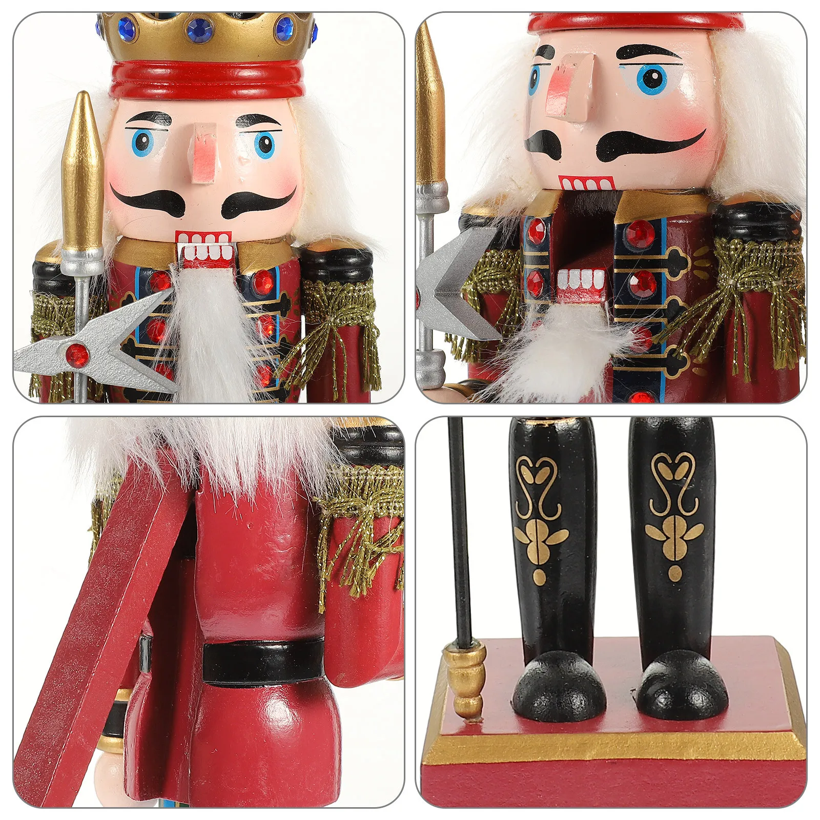 

Christmas Nutcracker Crown Wooden Nutcracker Decoration Xmas Table Ornament Holiday Cheer Nutcrackers Christmas Decorations