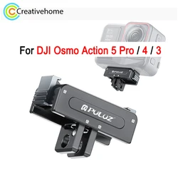 액션 인터페이스 및 고프로 인터페이스가 있는 DJI Osmo Action 5 Pro / Action 4 / Action 3 카메라 마그네틱 퀵 릴리스 베이스용 PULUZ