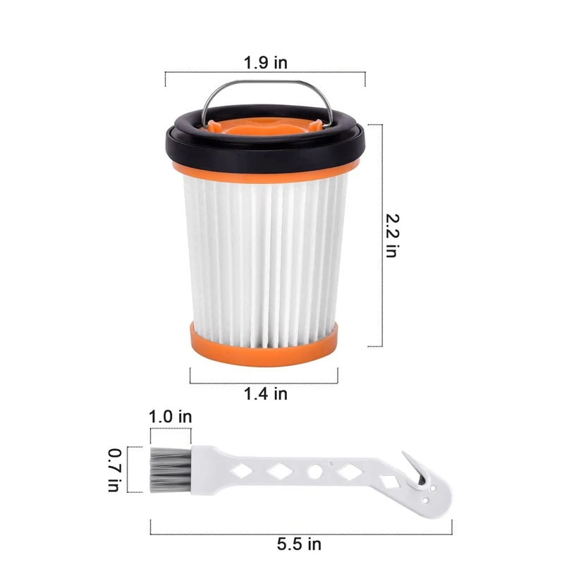 6 Pack Fabric Vacuum Filter With Brush For Shark WV201 WV200 WV205 WV220 WANDVAC Handheld Vacuum