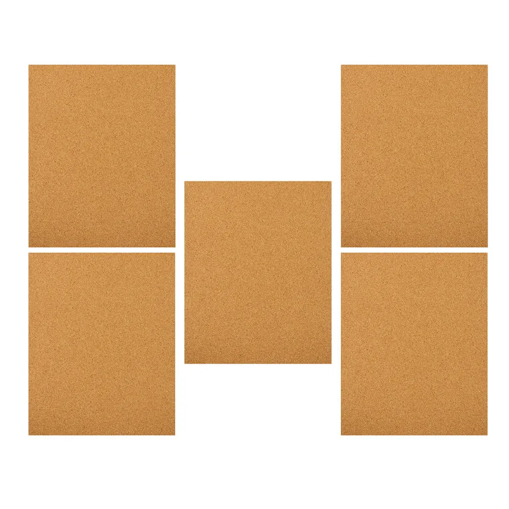5Pcs Adhesive Cork Tiles Noise Reducing Wall Panels Decorative Notice Board for Living Room Bedroom Office Desktop Coaster