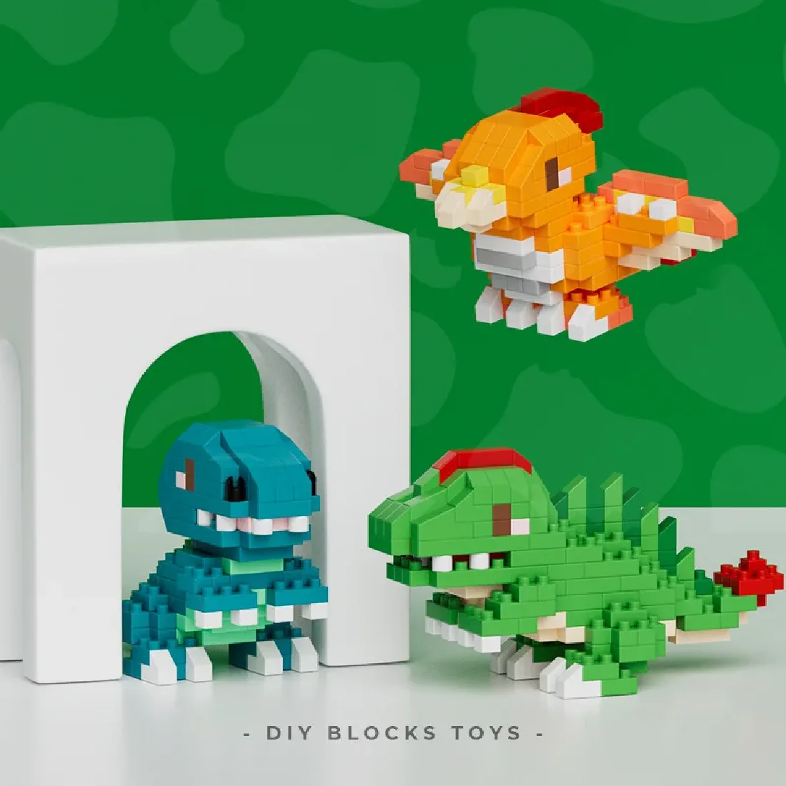 Kawaii Dinosaur Series Building BlocksModel Tyrannosauru Pterosaur Triceratops Model Education Graphics Toys for Kids Gift Toys