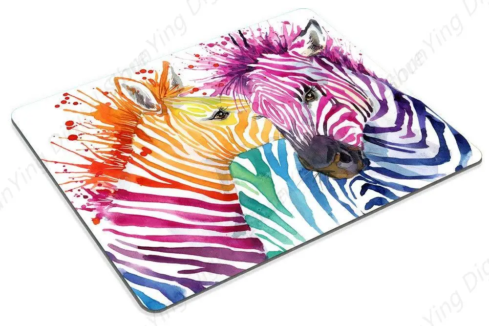 Cute Zebra Watercolor Mouse Pad Anti Slip Rubber Gaming Mouse Pad Suitable For Gaming Office Laptop Mouse Pad 25*30cm