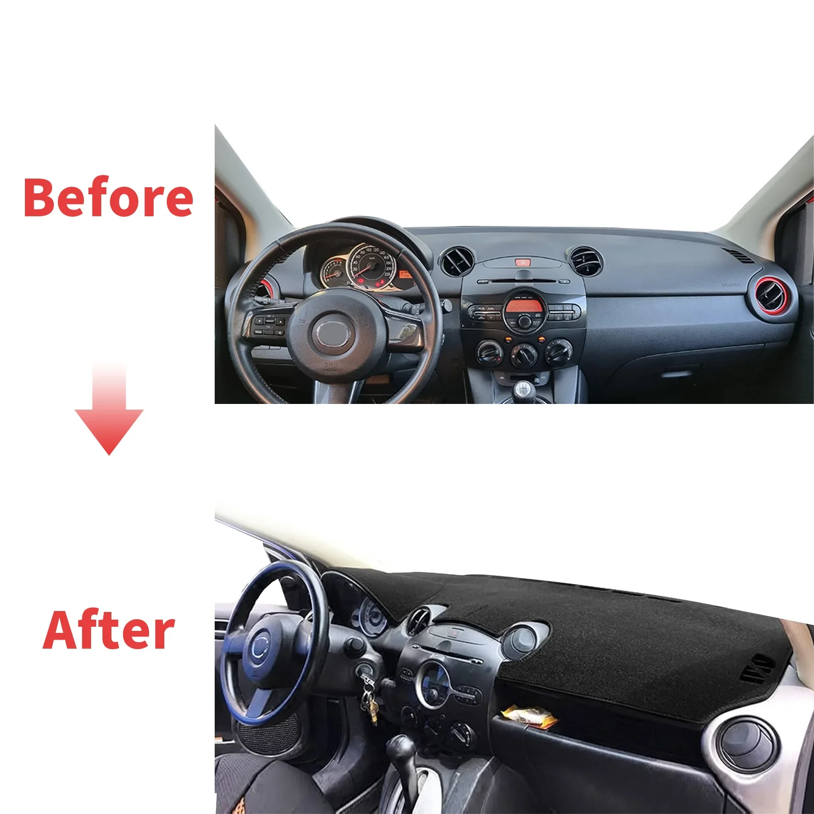 

fit for Mazda 2 DE Demio 2007 2008 2009-2014 Dashmat DashMat Sunshade Dashboard Cover Pad Protective Carpet Car Accessories