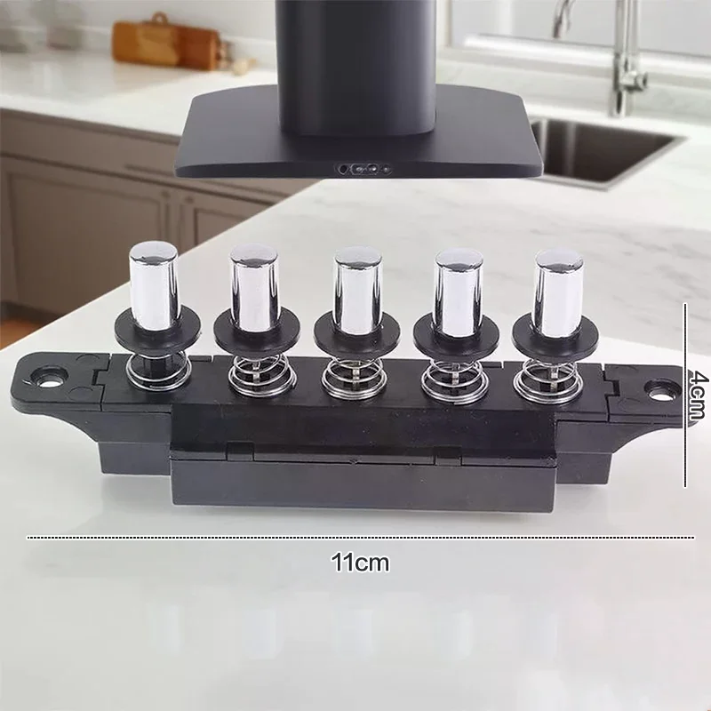 1/2pc Five-position Plug-in Button Switch For Range Hood Five-position Silver Switch For Kitchen Hood