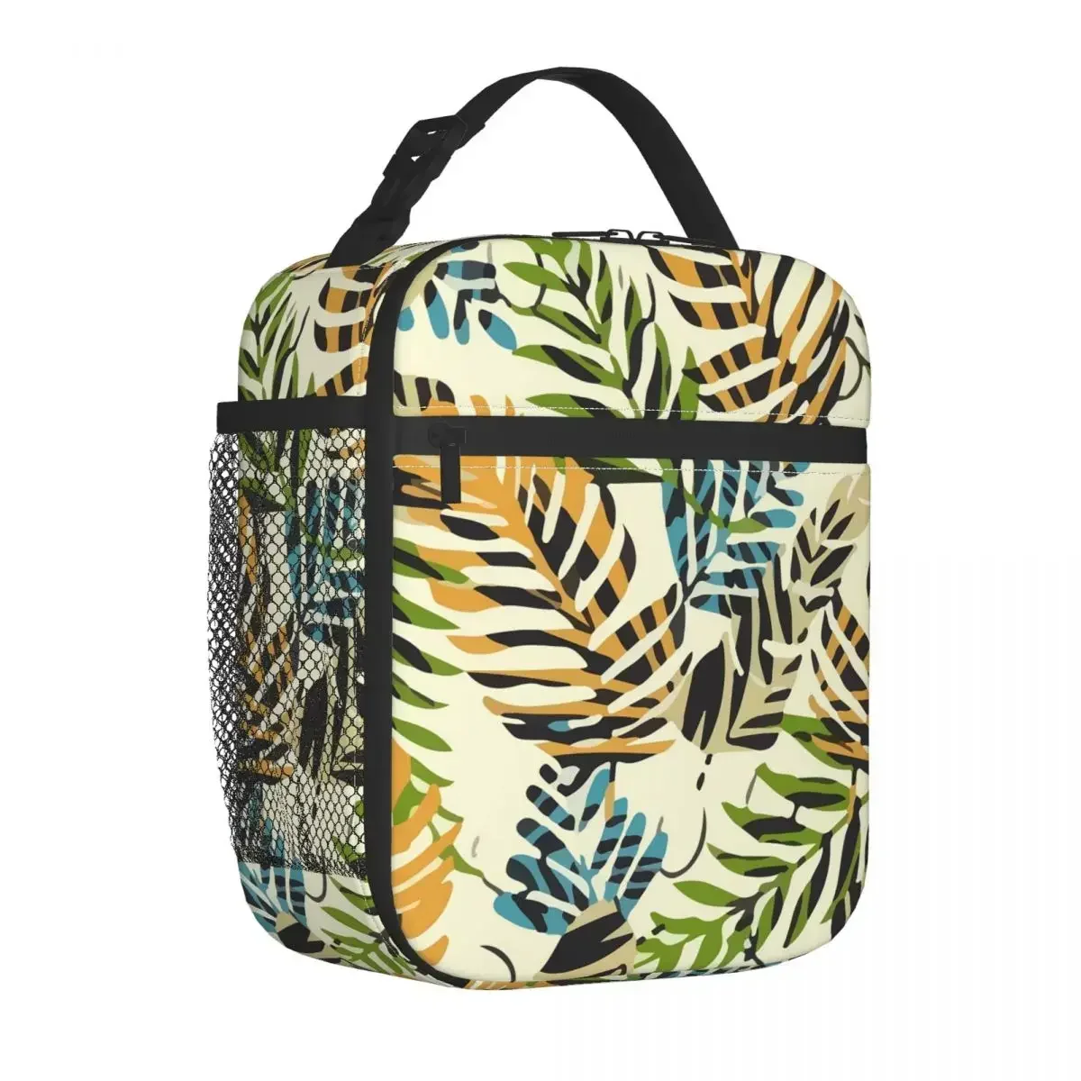 Tropical Plant Lunch Bag Leaves Print Picnic  Box For Child Funny Designer Thermal  s Oxford Convenient Cooler