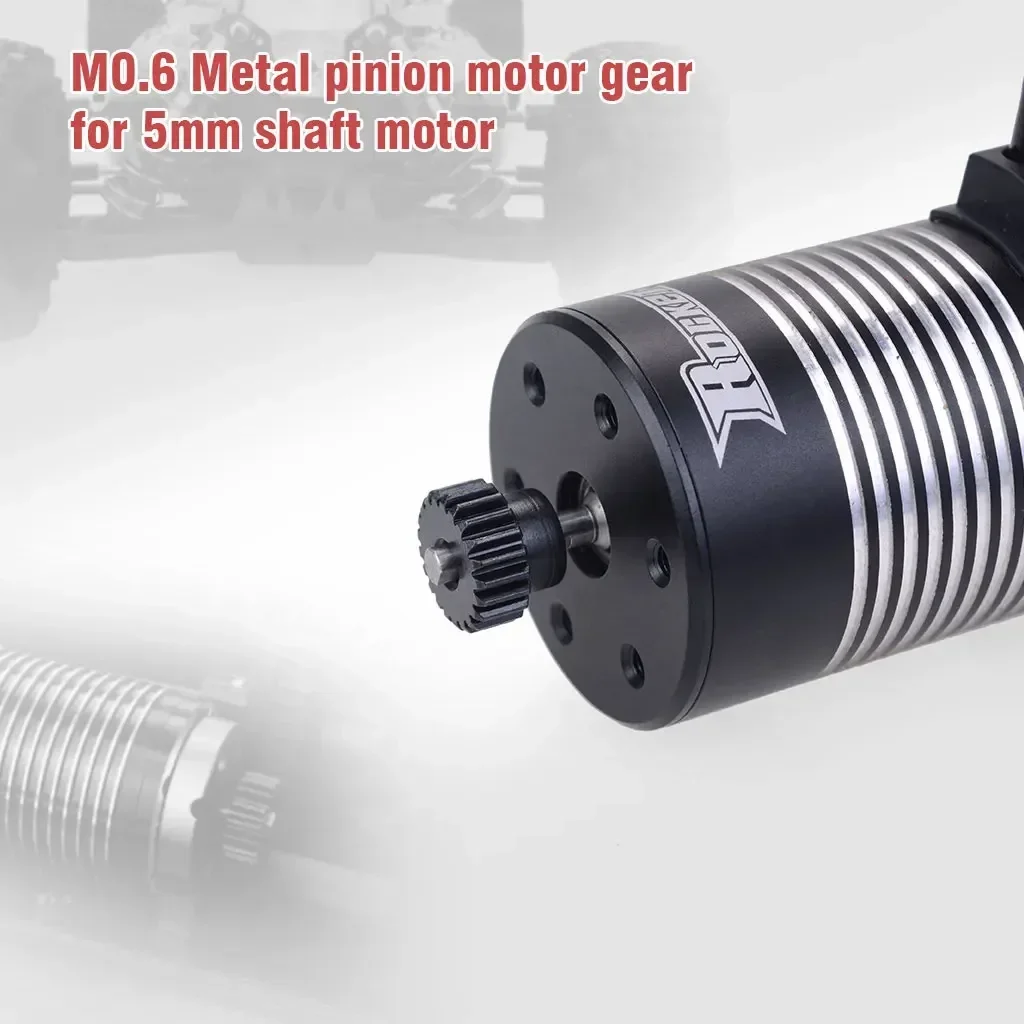 M0.6 17T 18T 19T 20T 21T 22T 23T 24T 25T 26T 27T 28T 5mm SHAFT โลหะ Pinion เหล็กมอเตอร์เกียร์สําหรับ 1/10 RC รถอะไหล่ของเล่น