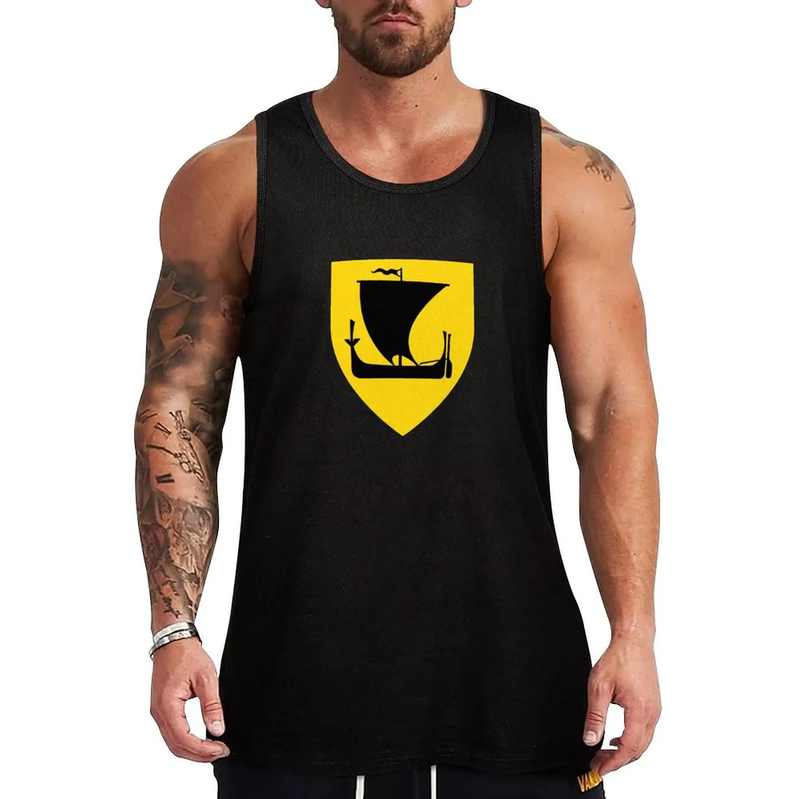 Nordland Coat of Arms, Norway Tank Top Men's sports t-shirt Men's gym clothing Sleeveless top singlet for men