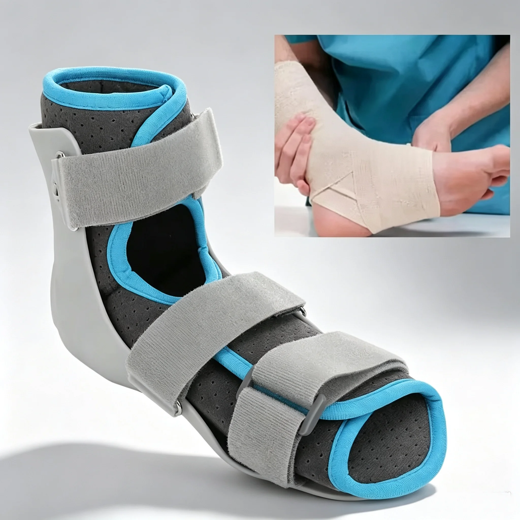 Foot Fracture Stabilizer Adjustable Foot Sprained Fixed Splint Foot Drop Corrector Medical Ankle Injury Orthopedic Support Brace