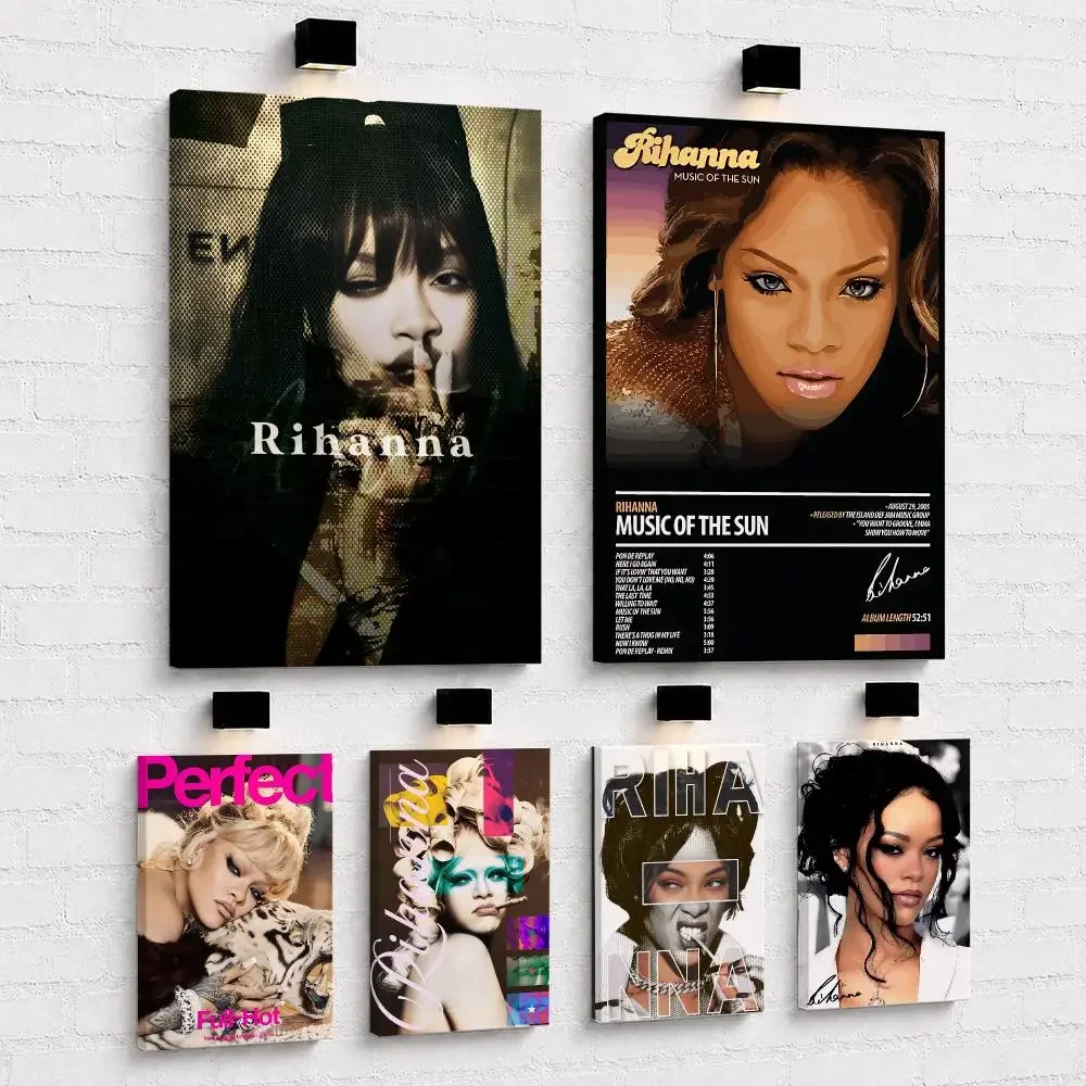 Luxury R&B Singer R-Rihanna Framed Wall Painting Framed Canvas Wall Art Print | Modern Poster | Home Hallway Decor