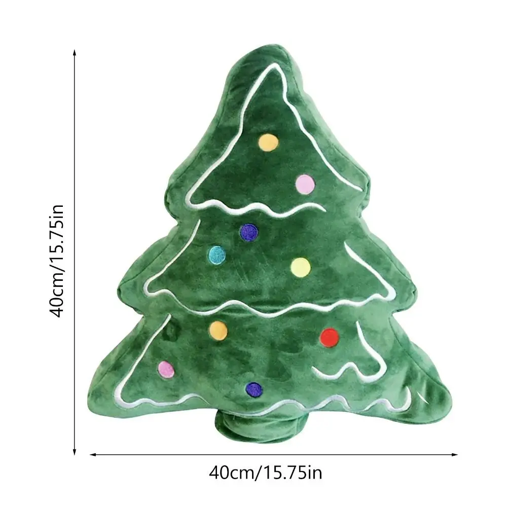 Almofada macia para sofá de árvore de natal, confortável, amigável à pele, dia de natal, travesseiro decorativo em forma de 3d, boneca de pelúcia de desenho animado
