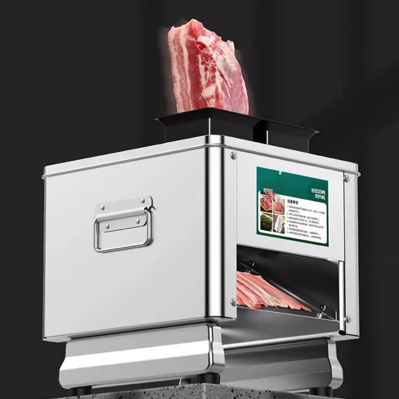 220V Electric Meat Cutter, Commercial and Household Stainless Steel Fully Automatic Vegetable Cutter, Meat Grinder
