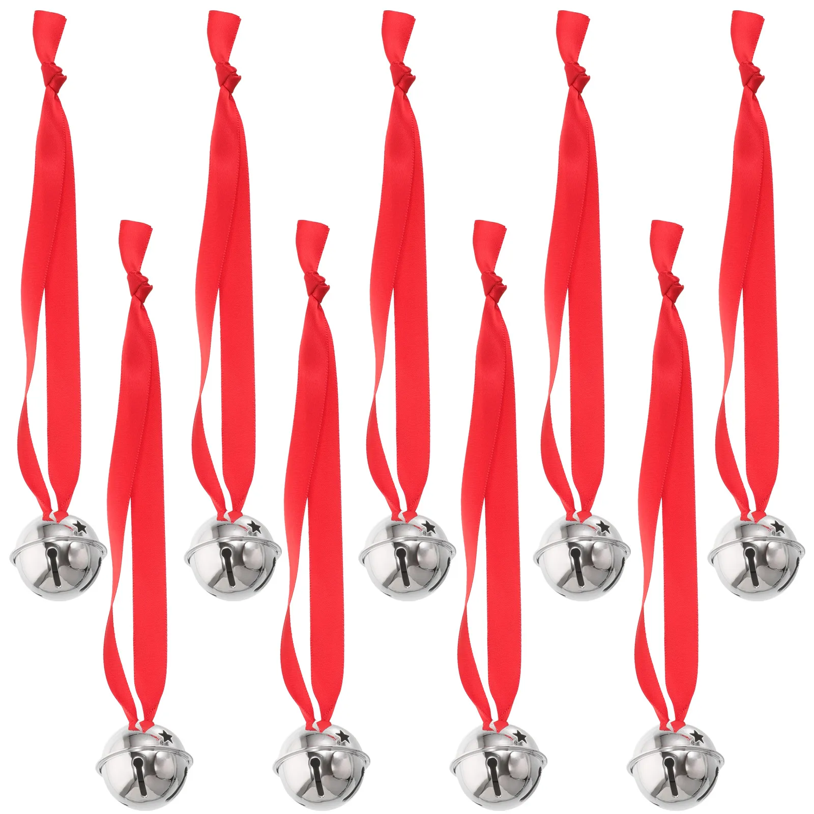 

9pcs Xmas Bell Hanging Ornament 40mm Silver Christmas Tree Bells Decoration Set Festive Party Prop Holiday Gift
