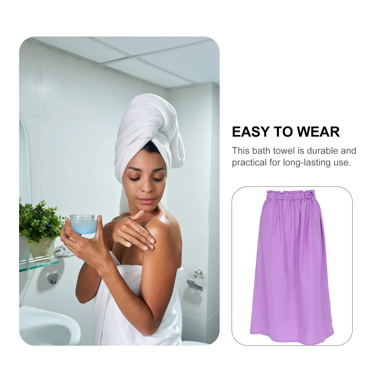 

Cotton Towel Women Shower Dress Thick Material Soft Touch Absorption Practical Bath Skirt Bath Clothes