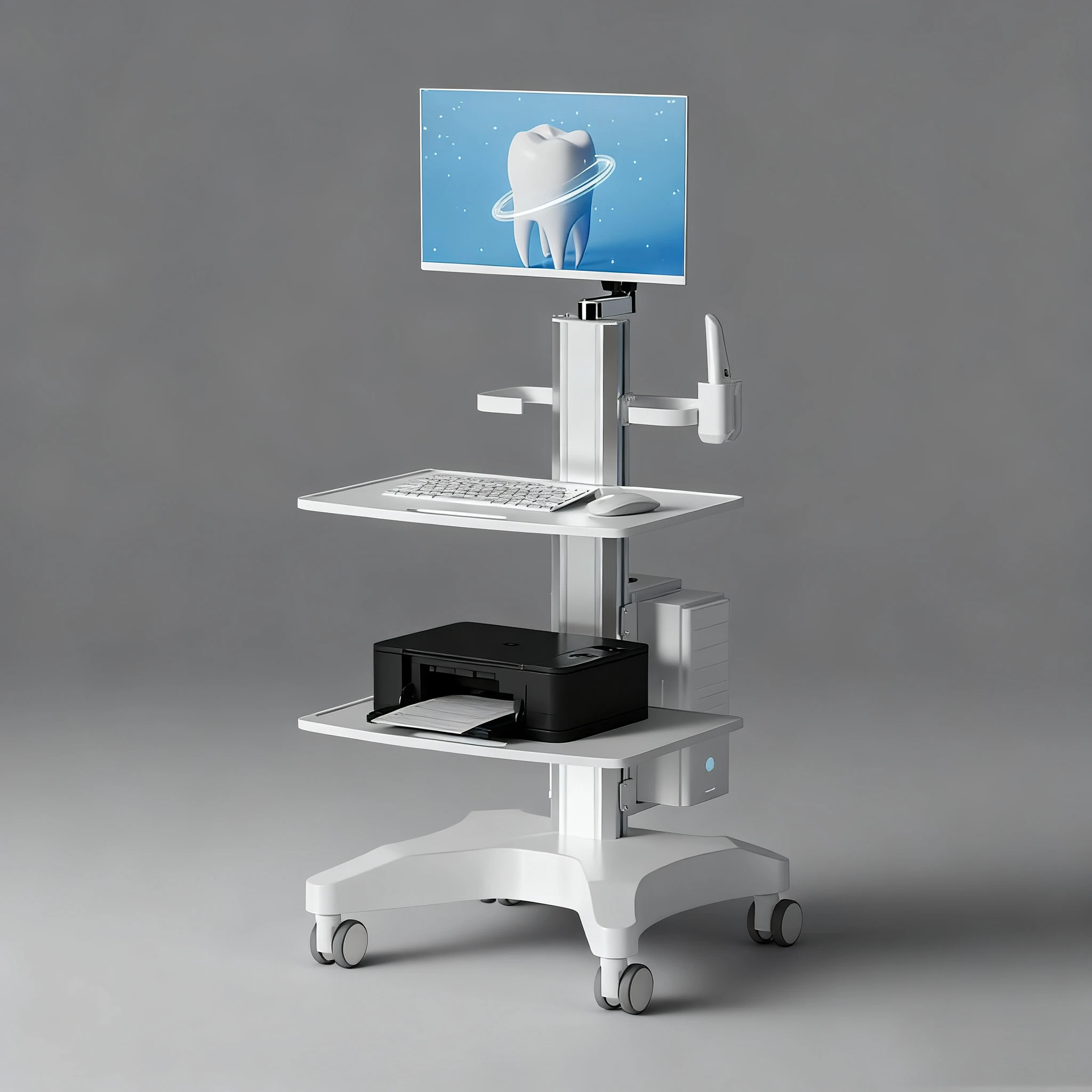 

Medical Trolley Detnal Intraoral Scanner Trolley CartMobile Cabinet Trolley for Clinic School Home