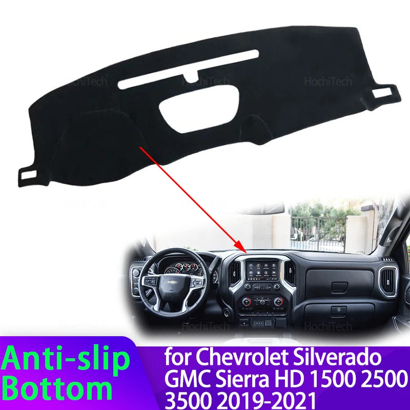 For Chevrolet Silverado GMC Sierra HD 1500 2500 3500 2019-2021 Dashboard Mat Dashmat Cover Pad Sunshade Carpet Accessories