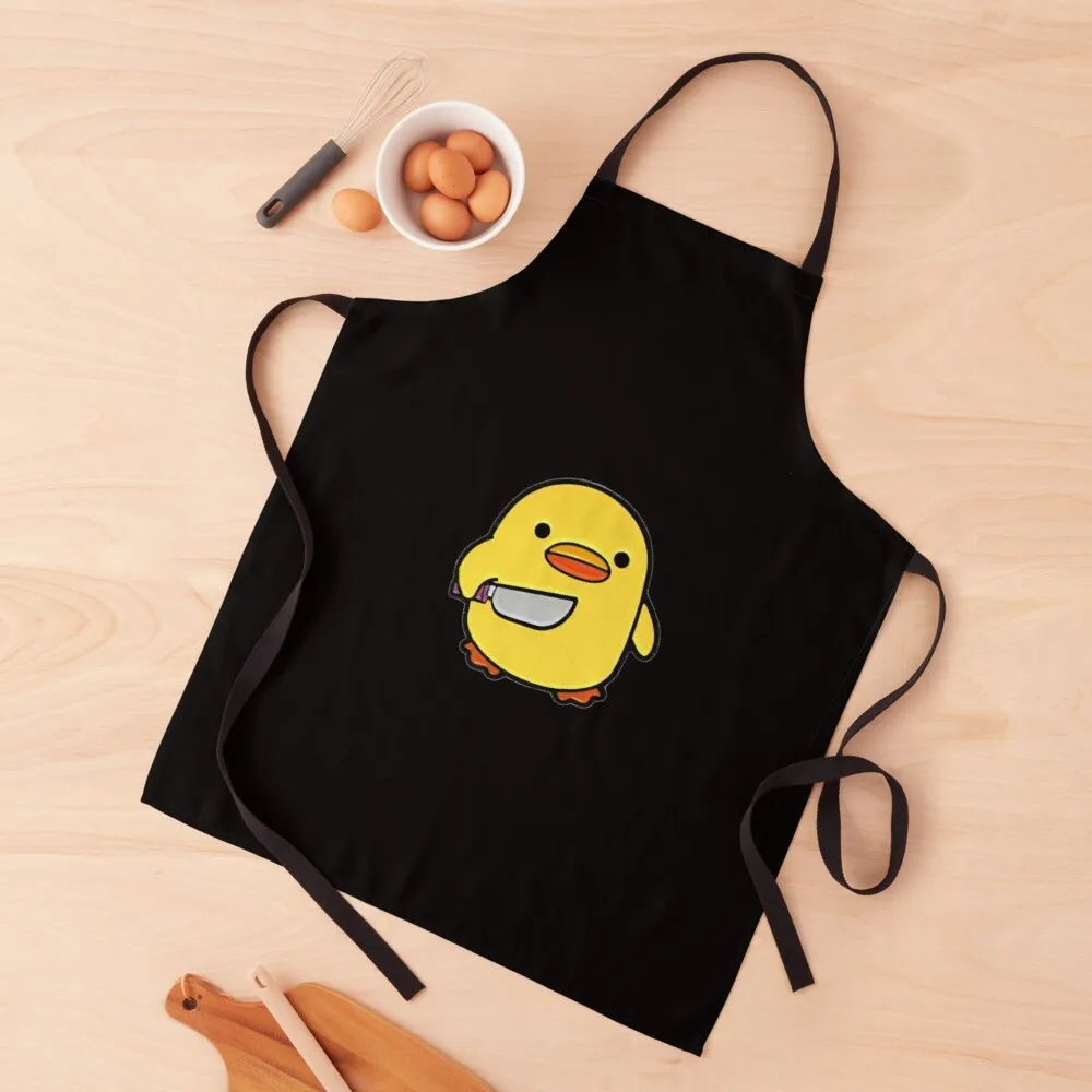 

duck with knife funny meme angry bird danger Apron Cute Kitchen Dress Apron Woman Work Apron