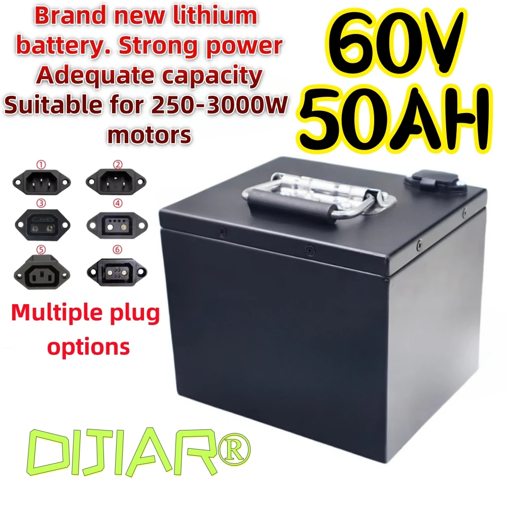 

Air express delivery, 60V50AH, 18650 lithium battery, sufficient capacity, strong power, metal shell, suitable for 250-3000W