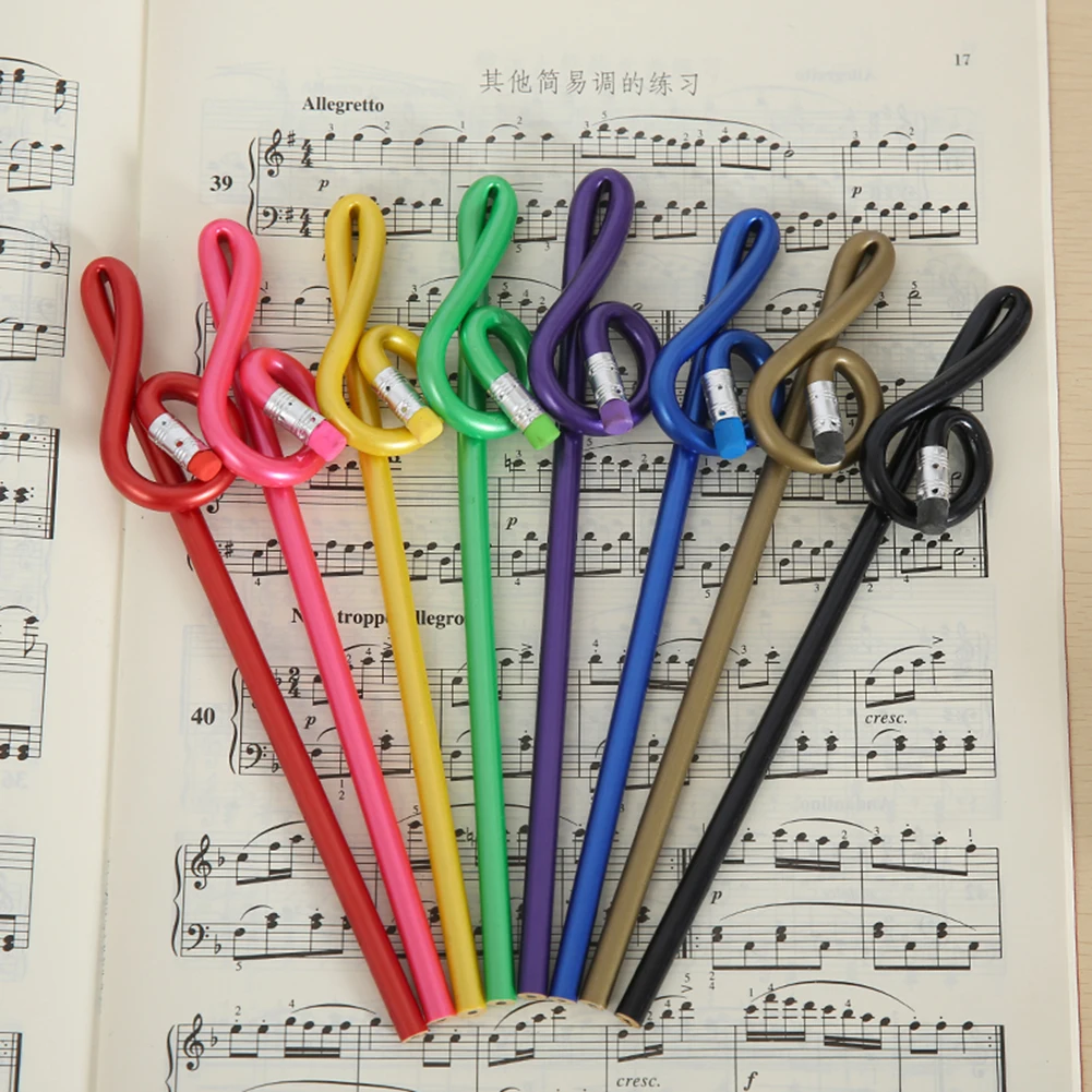 Music Creative Gift Pencil Plastic High Note Pencil Can Be Bent At Will Student Creative Stationery Small Prize School Supplies