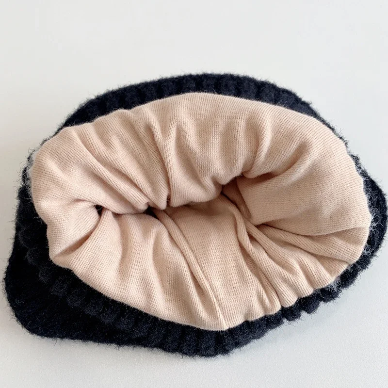 Topi Bayi Rajutan Panda Kartun Topi Balita Bayi Hangat Tebal Musim Dingin Topi Pelindung Telinga Anak Laki-laki Perempuan Lembut