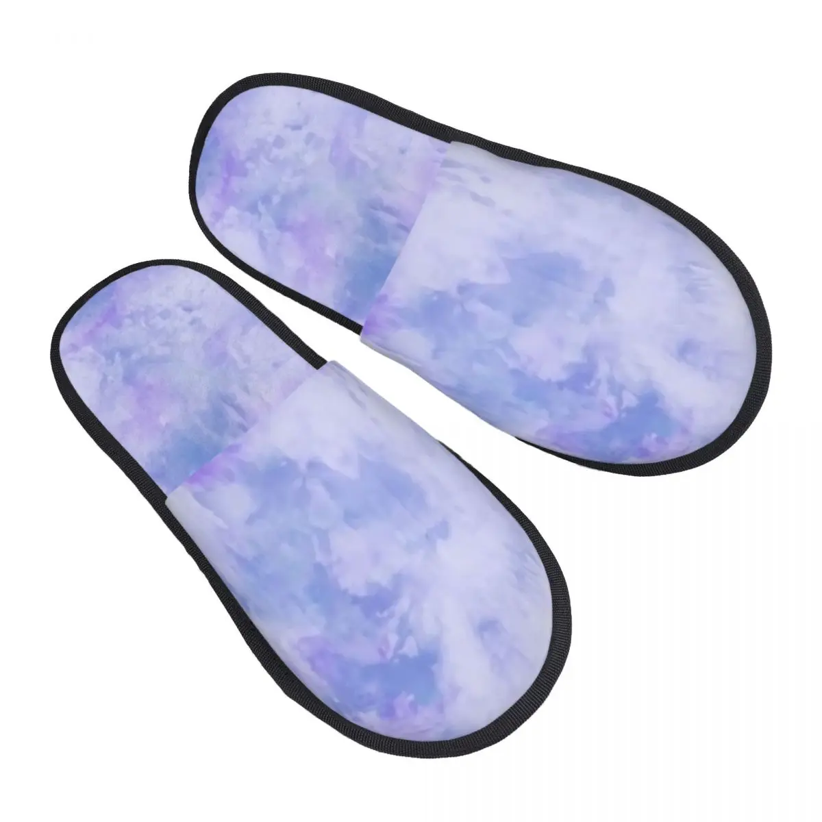 Custom Purple Tie Dye Soft Memory Foam House Slippers Women Traditional Dyeing Art Cozy Warm Anti-Skid Slipper