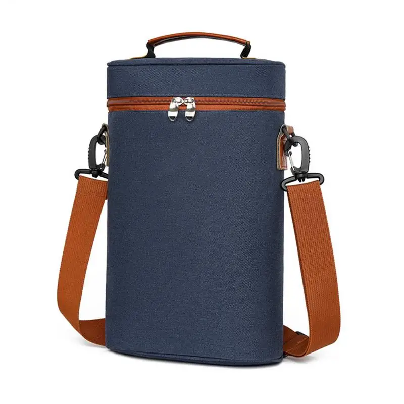 Bolsa de mano para botella de vino, bolsa de mano aislada para vino, bolsa enfriadora para 2 botellas, Estuche de transporte a prueba de fugas, portador de vino portátil con asa para