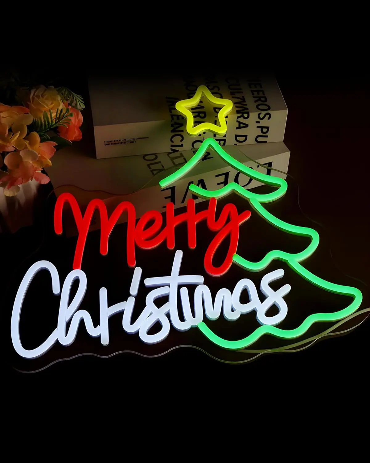 

Веселая Рождественская неоновая вывеска Рождественская елка Неоновый свет для декора стен Светящаяся вывеска для домашнего офиса Рождественские домашние праздничные украшения