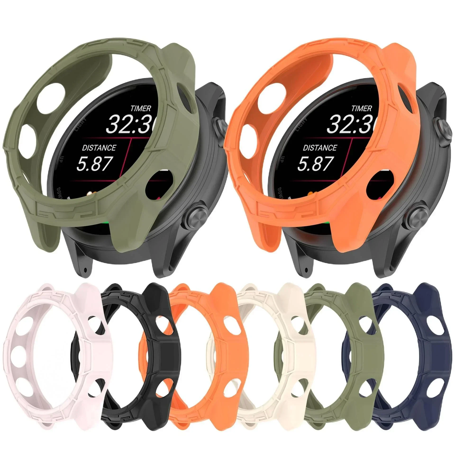 

For Garmin Forerunner570 42MM Forerunner 570 47MM Protective Case Cover Bumper Hollow Shell Frame Anti-scratch Accessories TMOWU
