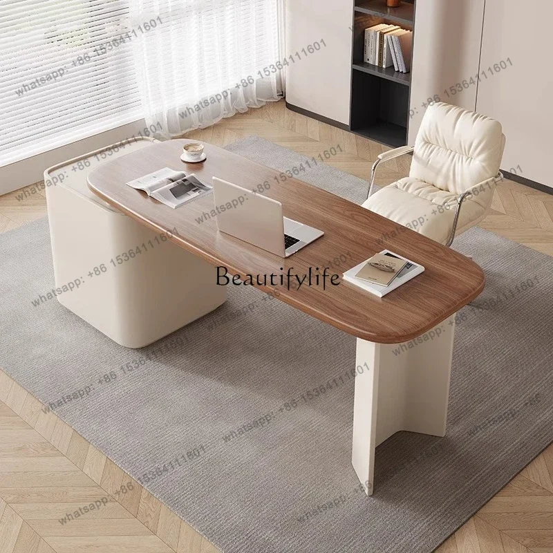 

12Z.*Corner Desk Cream Style Home Study Office Computer Desk Modern Light Luxury
