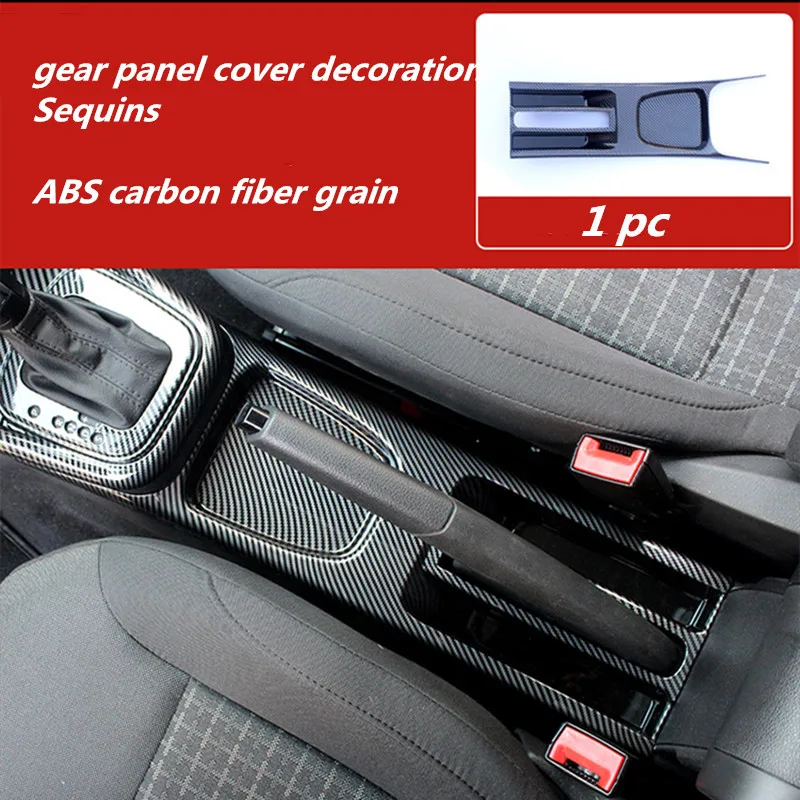 

1pc Car stickers ABS carbon fiber grain gear panel cover decoration Sequins for 2011-2017 Volkswagen VW POLO 6R 6C