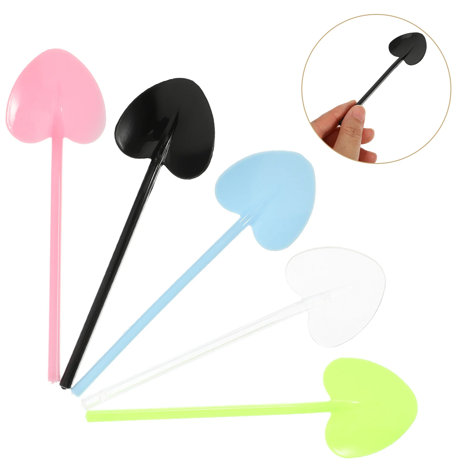 

500Pcs Heart Shape Ice Cream Spoon Lightweight Portable Practical Dessert Cake Pudding Long Handle Spoon Ice Cream Spoons
