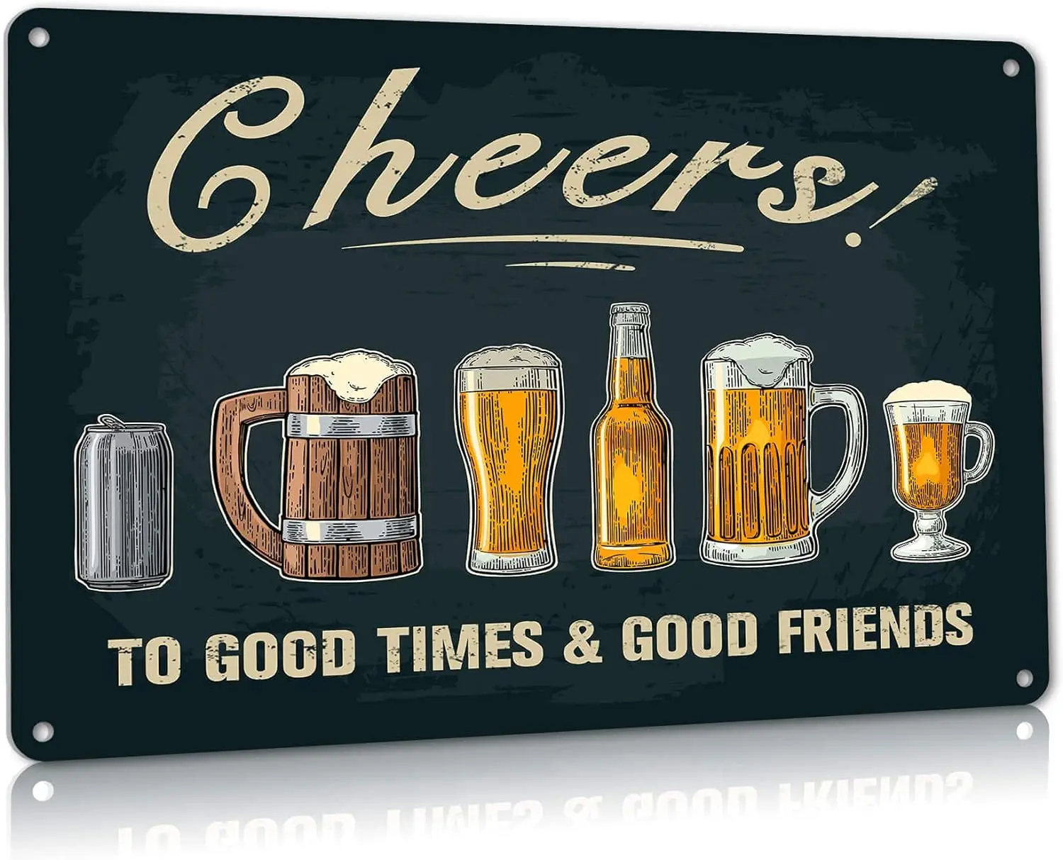 

Vintage Cheers Signs Man Cave Decor Aluminum Metal Tin Home Bar Accessories Beer Sign Pub Wall Decorations 8 x 12 Inches