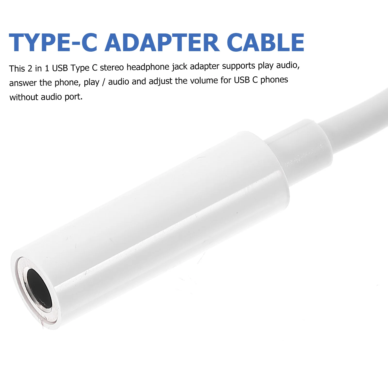 

4pc Usb Type-C To Headphone Adapter Audio Splitter For Type- Play Music Answer Calls Typec Cable Headphone Adapter