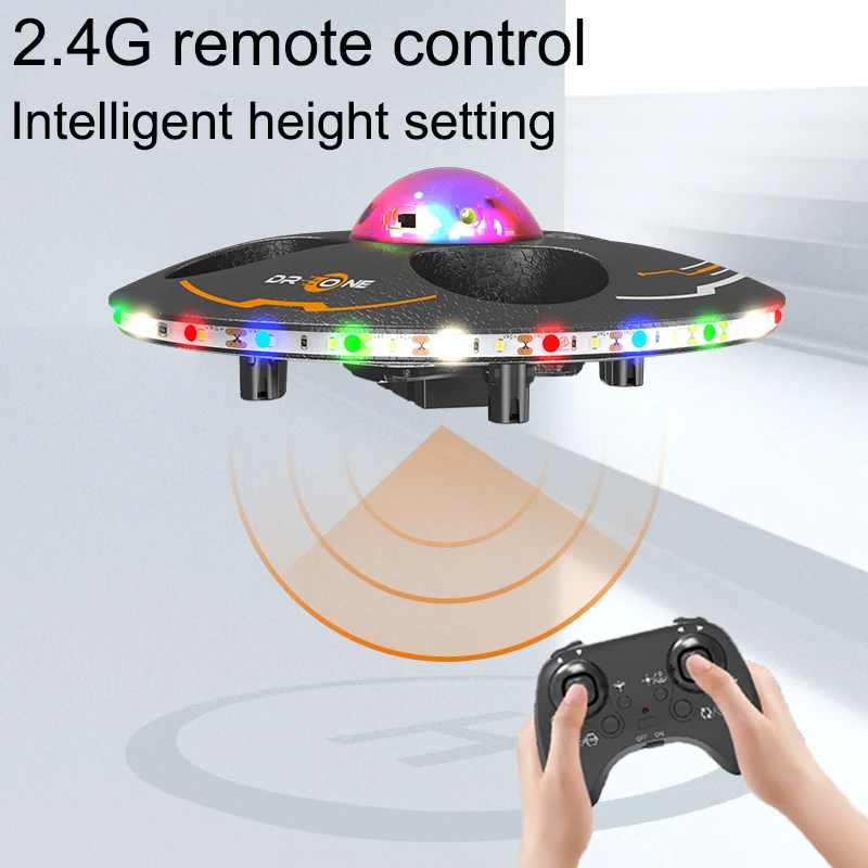 Remote control flying saucer, fixed height suspension UFO aircraft, remote control foam aircraft, fall resistant luminous toys