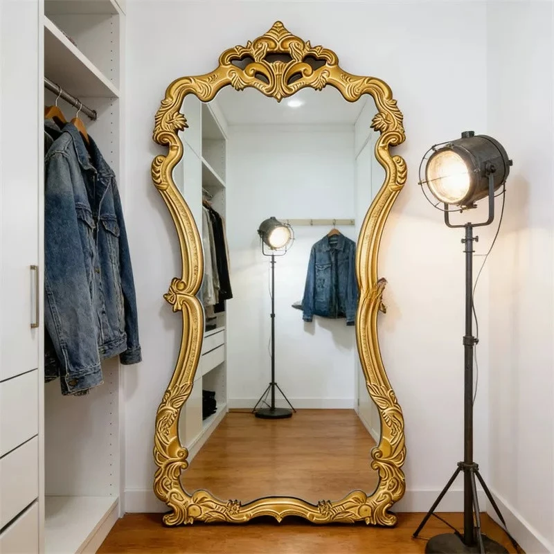 

Funky Nordic Mirror Floor Bathroom Luxury Xenomorph Full Body Bedroom Items Girls Standing Mirror Long Espelhos Home Decorations