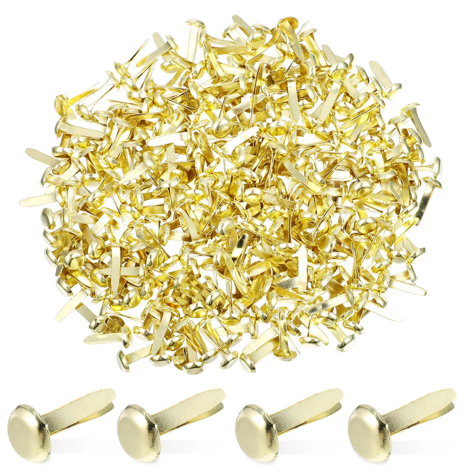 

300Pcs Iron Brads Clips Round Head Metal Fasteners for DIY Crafts Scrapbooking Photo Album Binding Craft Accessories
