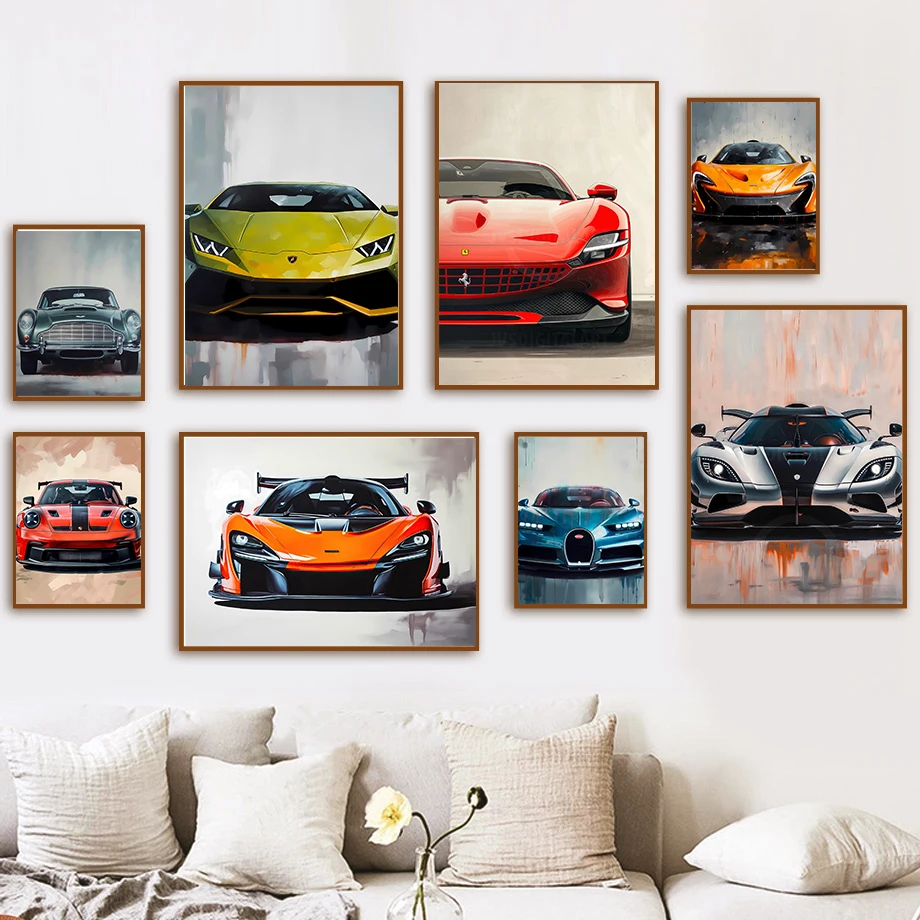 Cool Car Car Theme Supercar Car PostervAbstract Car Wall Art Canvas Painting Nordic Poster Dormitory Bedroom Living  Room Decor