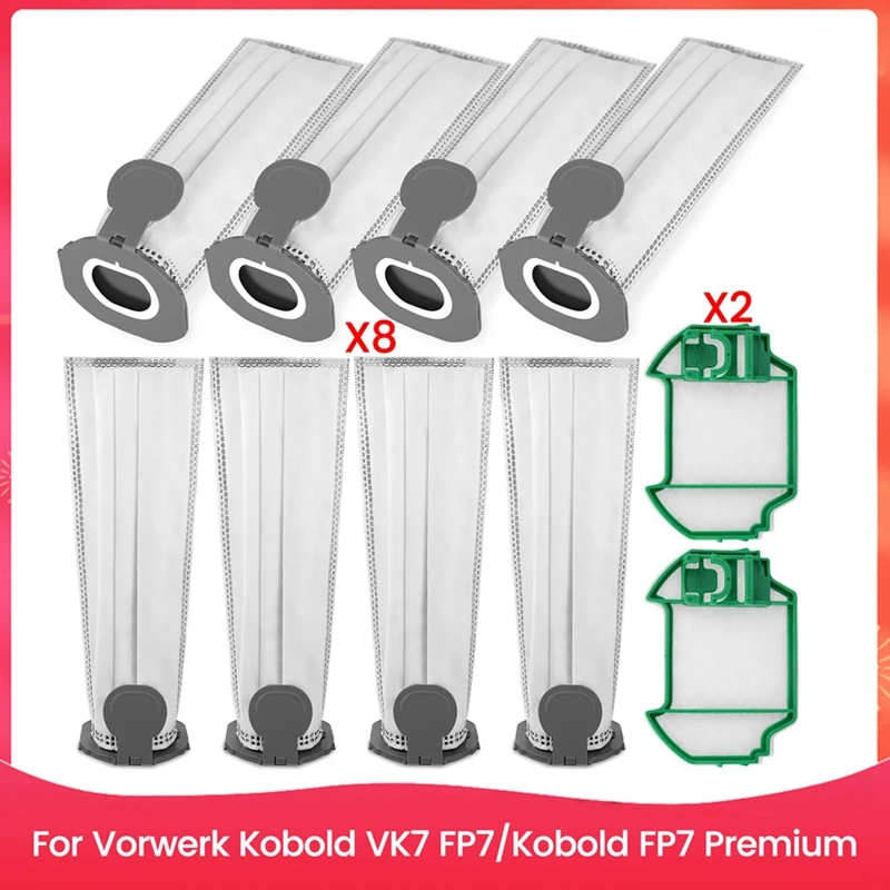 Sacos de vácuo para vorwerk kobold vk7 fp7, peças de reposição de sacos de filtro premium kobold fp7