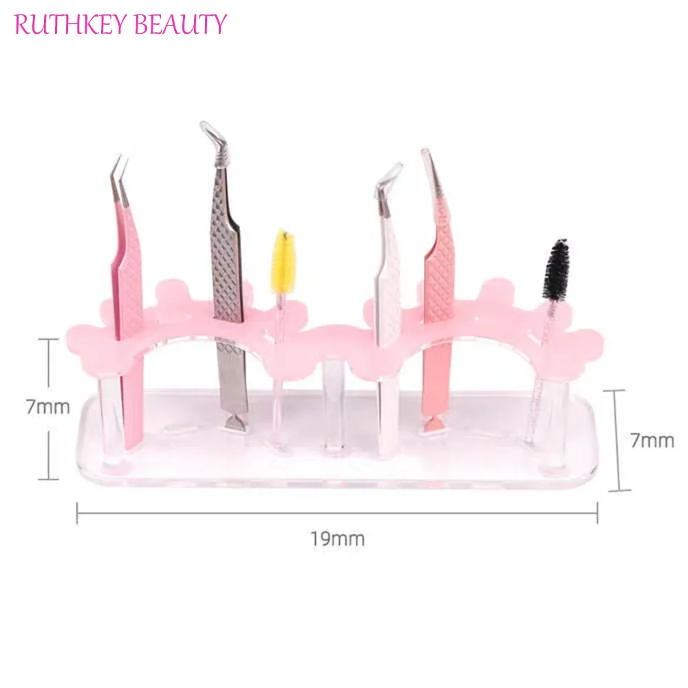 Acrylic Pink Hold Tweezers Private Label Lash Tools Eyelash Holder For Eyelash Extension Lash Tile eyelash shape Tweezers holder