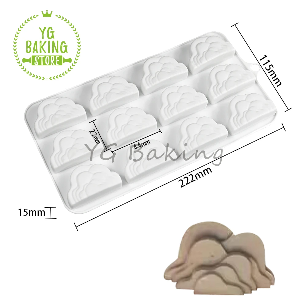 Dorica 12 Cavity 3D Mountains Design Pudding Mousse Mould DIY Dessert Chocolate Silicone Mold Cake Decorating Tools Bakeware