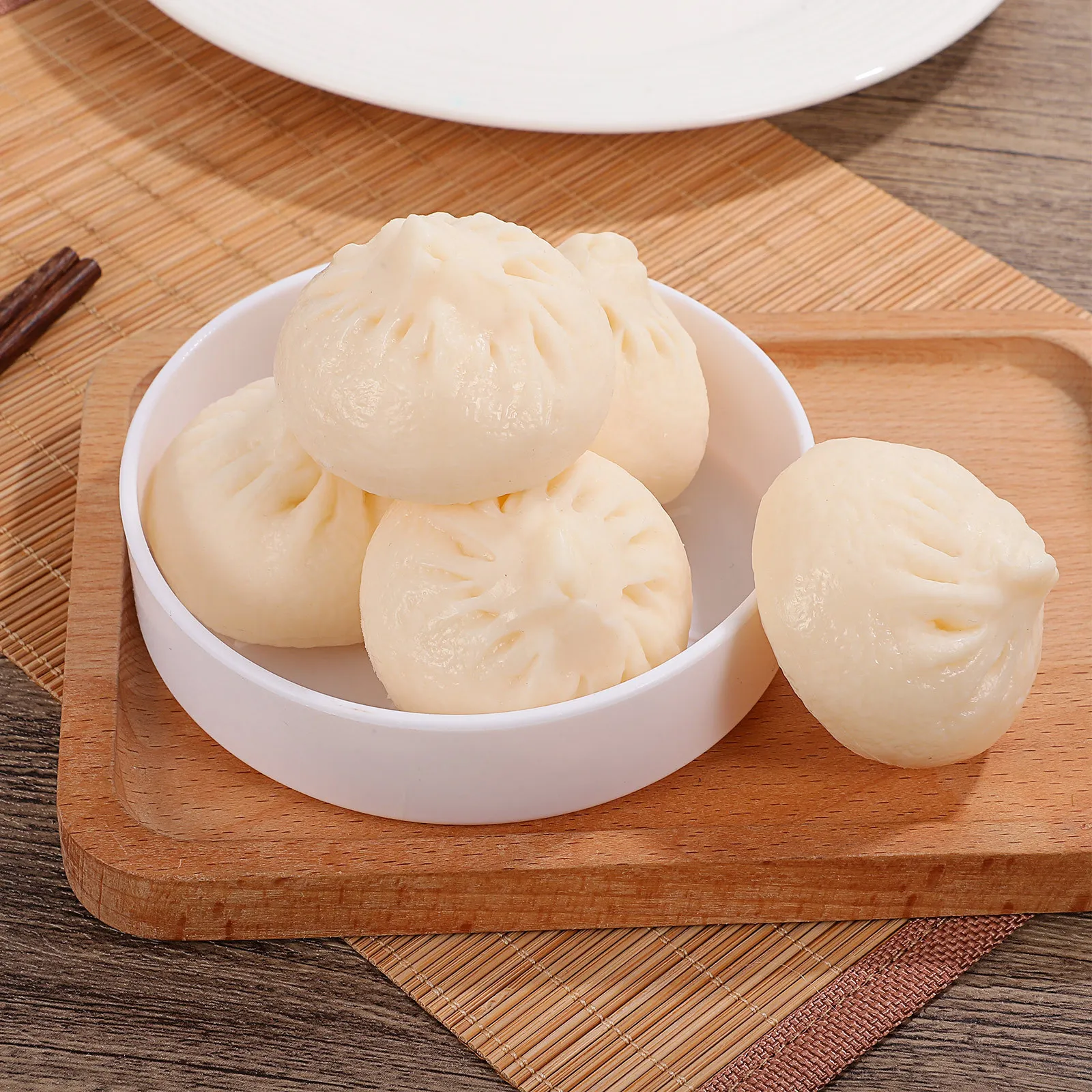 

5pcs Simulation Bun Pvc Chinese Breakfast Food Decor For Photography Props Kitchen Breakfast Play Food Play Accessories