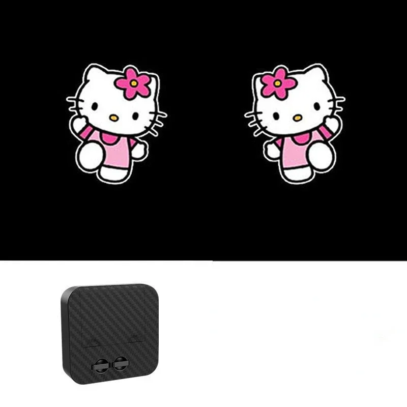 Sanrio Kawaii Hallo Kitty Cinna moroll meine Melodie dynamisch Willkommen licht Autotür Projektions licht Elektro fahrzeug Auto Boden licht