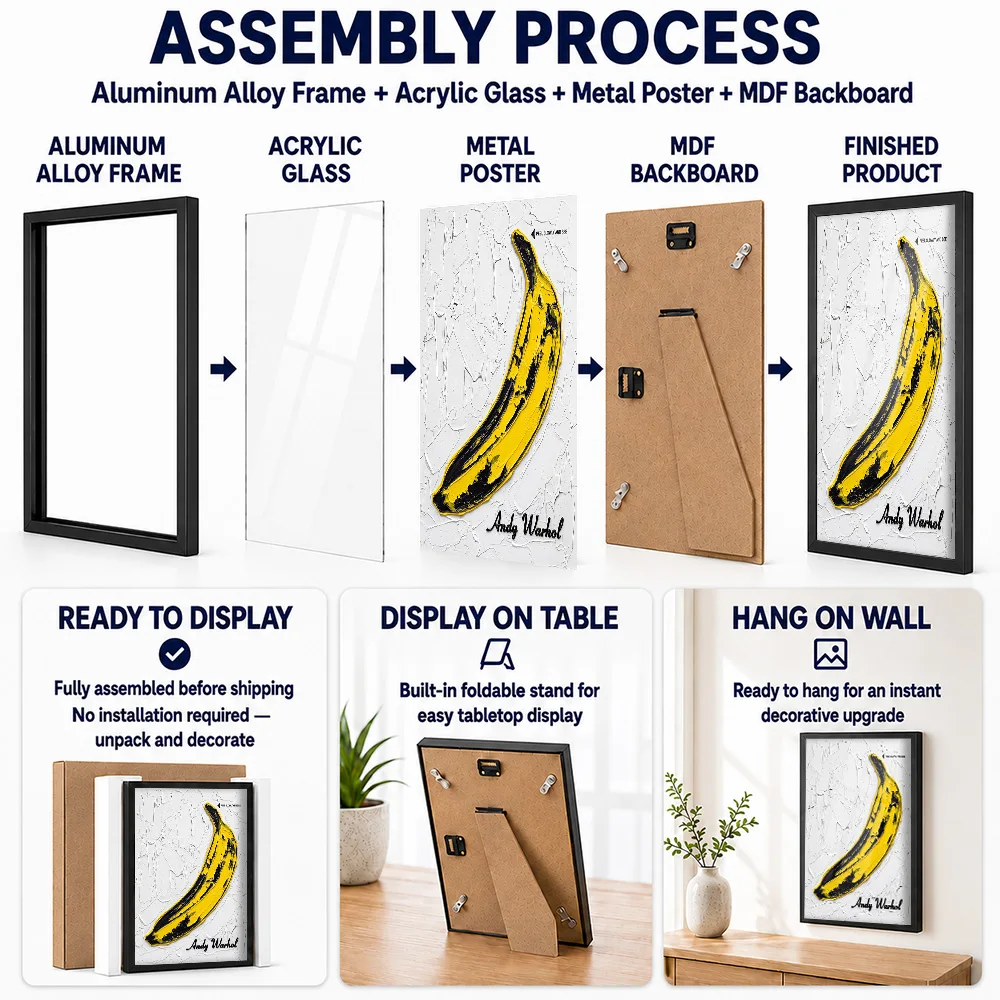 The Velvet Underground And Nico Album Cover Framed Metal Print Personalized Recording Tribute Wall Art Suits Room Plus Fan Gift
