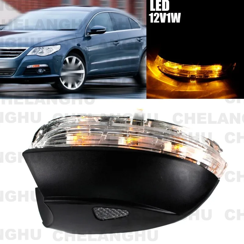 

For VW Passat CC 2009 2010 2011 2012 1Pc Left Rear Mirror Turn Signal Indicator Light Lamp With Puddle Light With LED Bulbs