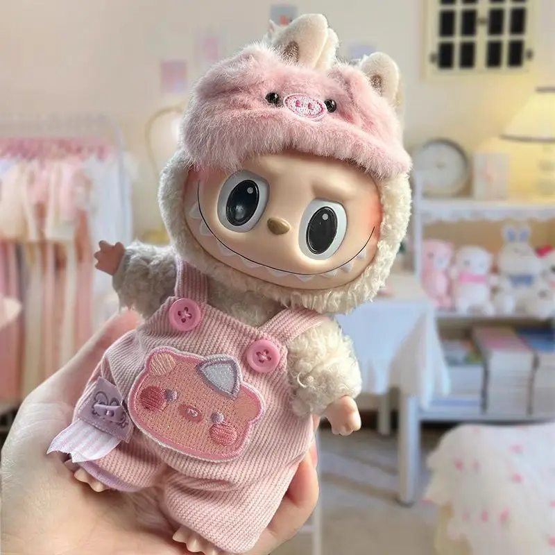 

Doll Clothes for Labubu15cm Cartoon Cute Suit Animal Strap Pants Eye Mask Dress Doll Accessories Peripheral Toy Children's Gift