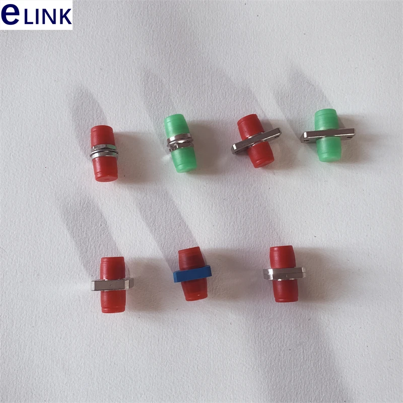 FC fiber adapter simplex SM MM APC metal plastic d type square red green optical fibre connector ftth coupler ELINK