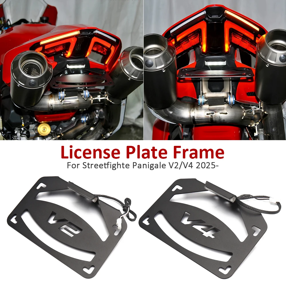

FOR Ducati Panigale V2 V4 V4S Streetfighte 2025 Accessories Rear Short Tail Stock License Plate Holder Tailstock Frame Bracke