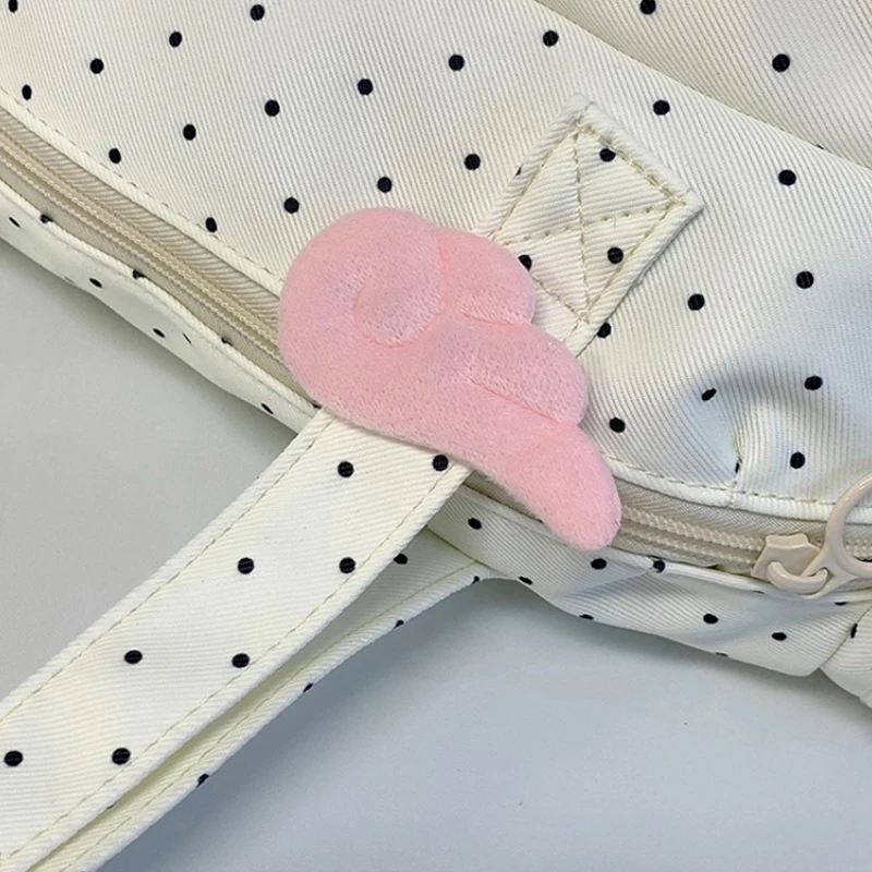 Angel Wings Ita-Tasche mit transparentem Sichtfenster, Damen-Umhängetasche im japanischen Stil, vielseitige Polka-Dot-Handtasche für den täglichen Pendelverkehr – Detail 2